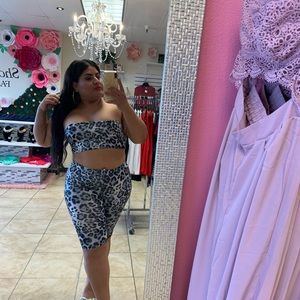 Cheetah gray and black set L